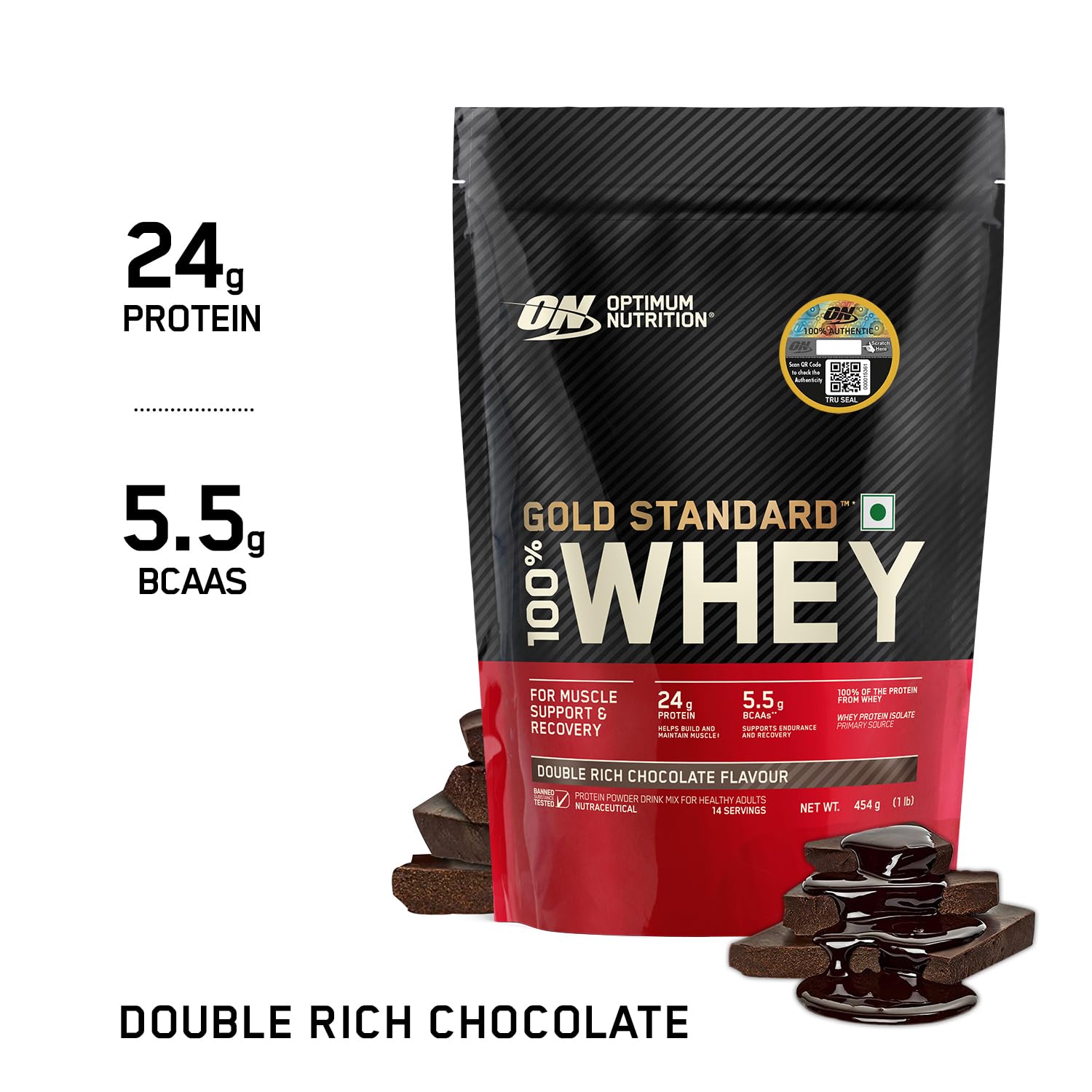 Optimum Nutrition (ON) Gold Standard 100% Whey Protein Powder - 1 lb (Double Rich Chocolate), Primary Source Isolate — Amazon image 7