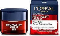 L'Oréal Paris Revitalift Laser X3, Creme Facial Anti-idade, com PRO-XYLANE™ e Ácido Hialurônico, Corrige Rugas Profundas, Combate Flacidez e Redefine o Contorno do Rosto, 50ml