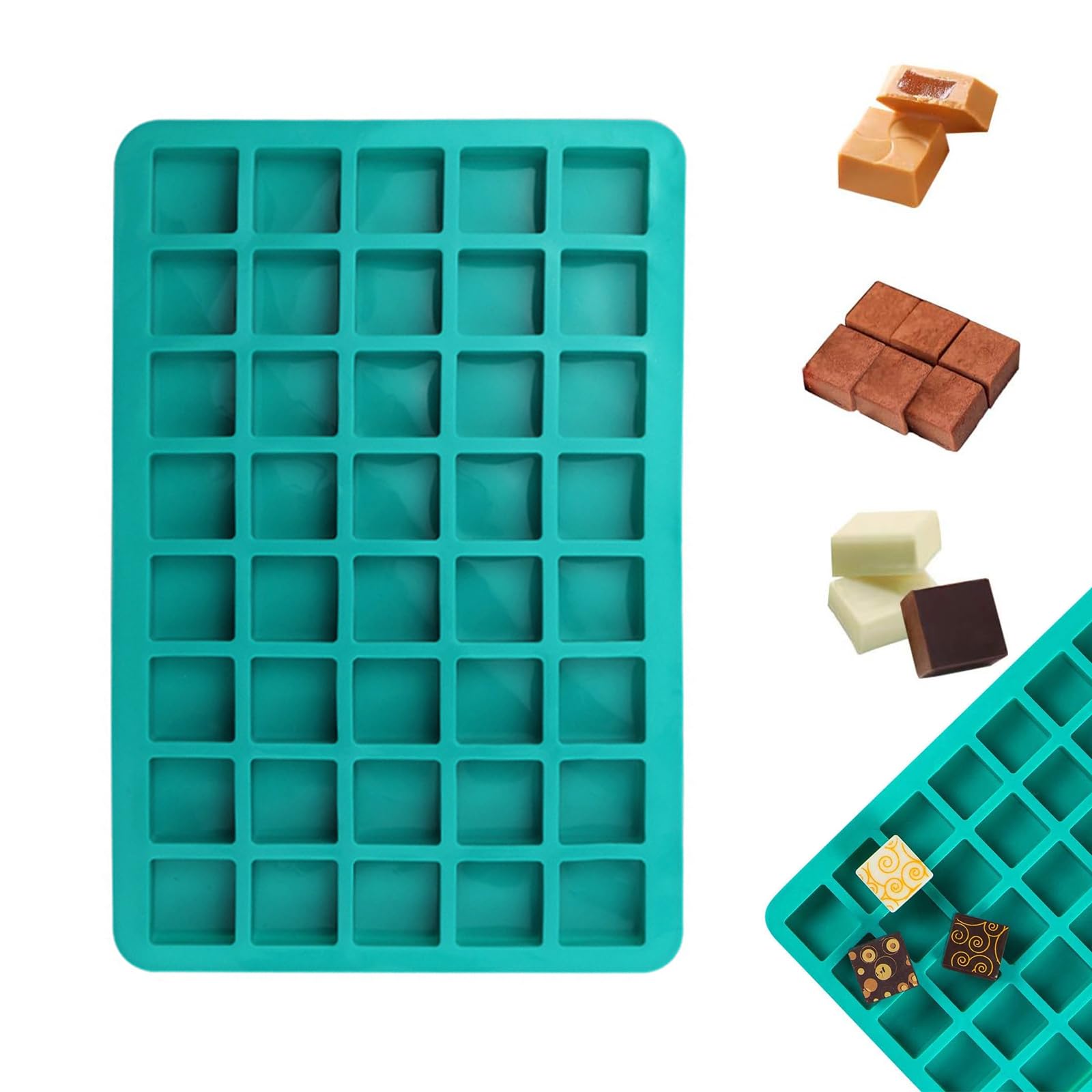 nalaina Silicone Chocolate Mould,Chocolate Bar Molds,40 Cavity Square Baking Mould,Non-Stick Reusable DIY Baking Molds for Chocolate Truffles,Pudding,Jelly,Soap Mould