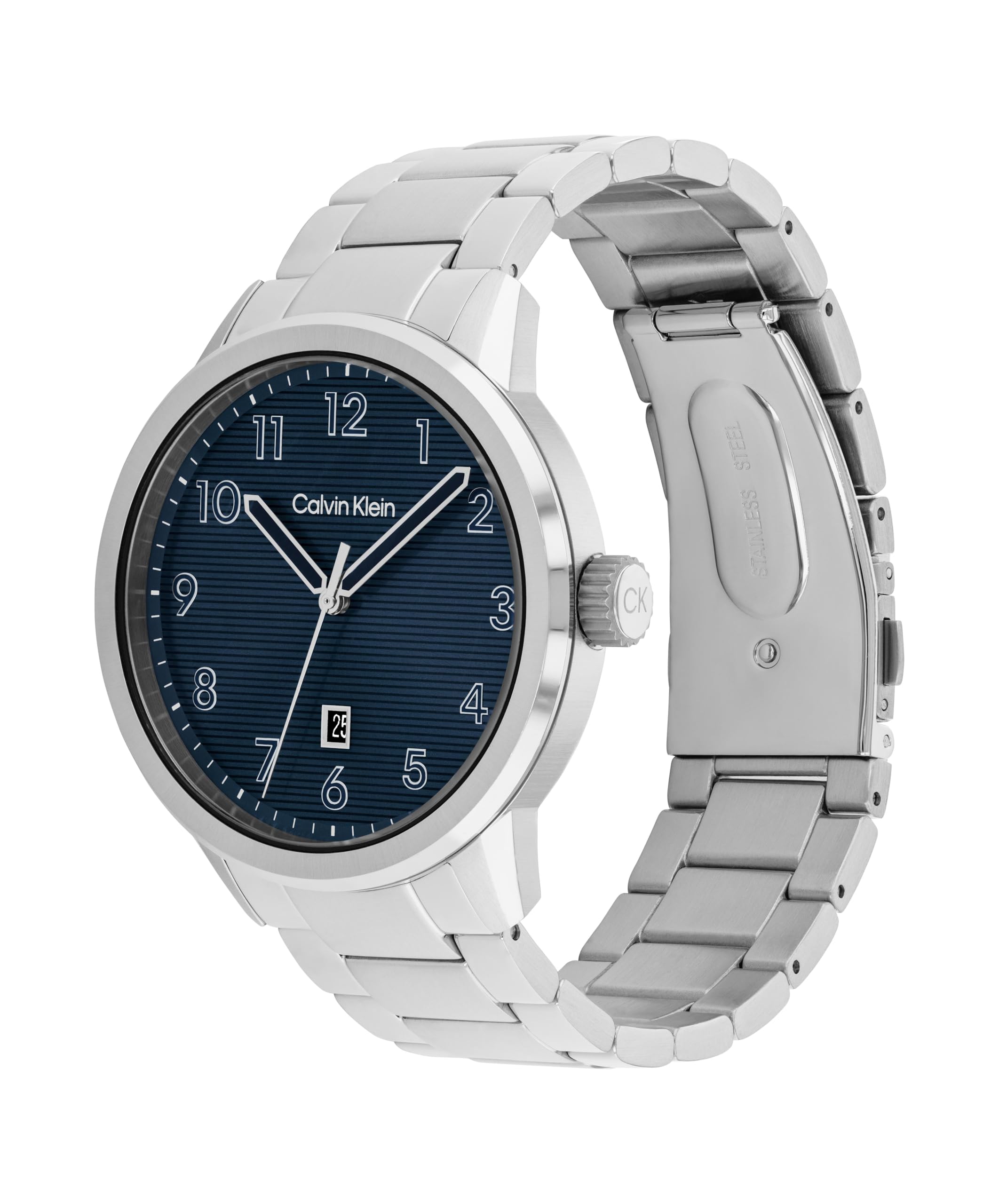 Calvin Klein Uhr mit 3-Zeiger-Quarzwerk für Herren Kollektion Minimalistic Pilot mit Edelstahlarmband - Erhältlich in Silber oder Schwarz