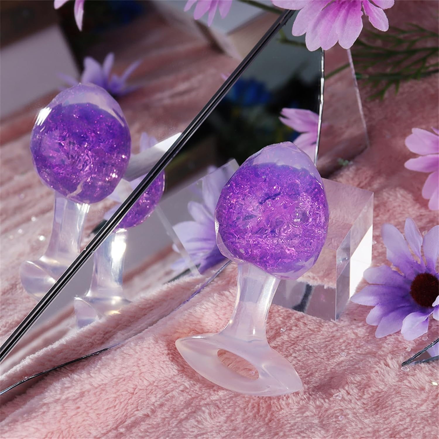 Pull-Ring Silicone Anal Plug with Built-in Colorful Bead Adjustable Nipple Clamp Set Adult Masturbator Sex Toy Wearable Anal Plug