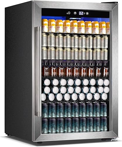 Miniatura 9 de COWSAR Refrigerador de Vino de 37 Botellas, Refrigerador Comercial de Bebidas Independiente con Control Inteligente de Temperatura, Mini