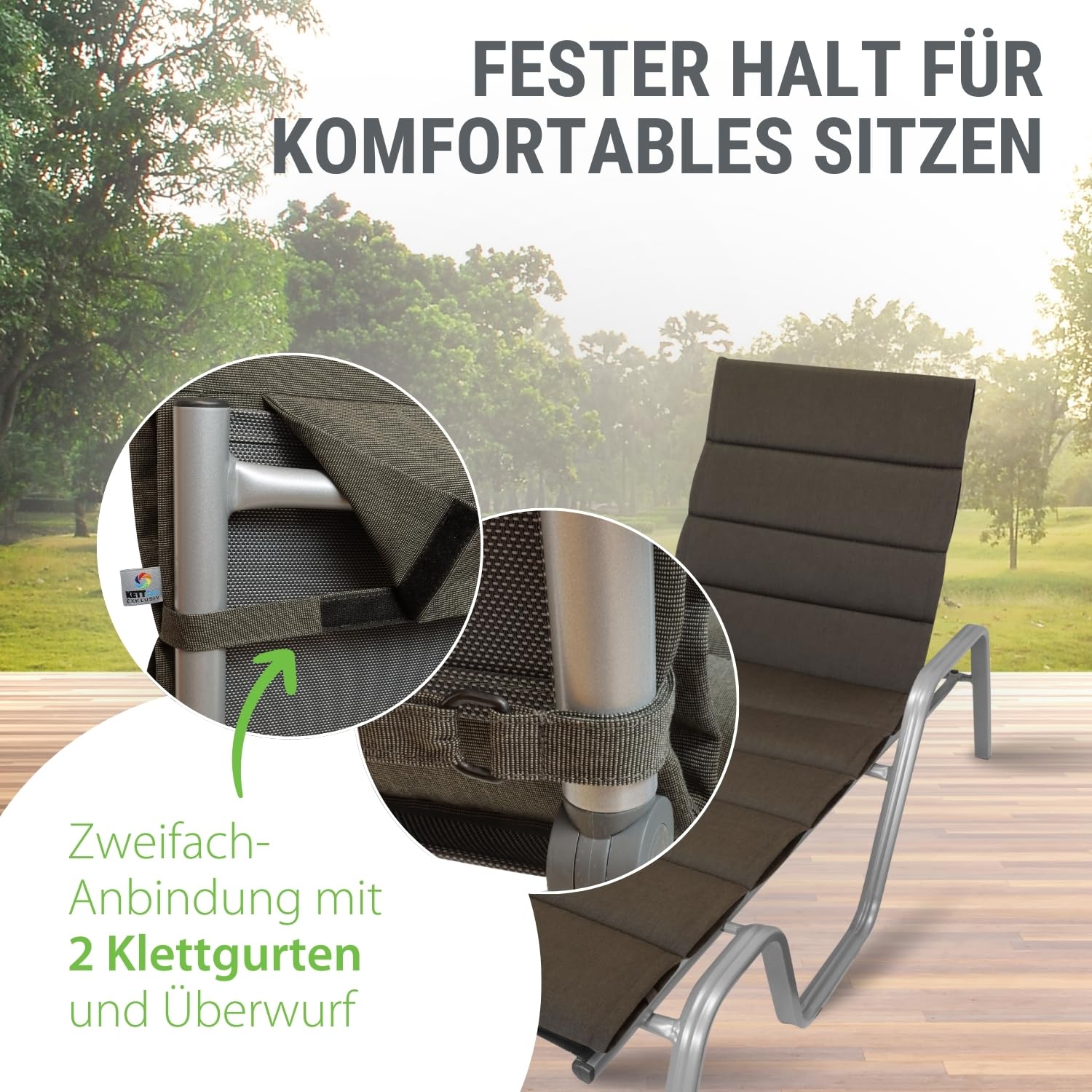 Auflage Liege dunkelgrau I Gartenliege Polster 200x60x4cm I hochwertige & Pflegeleichte Liegenauflage I Wetter- & formbeständige Liegen-Auflage I KTH1 Liegestuhlauflage
