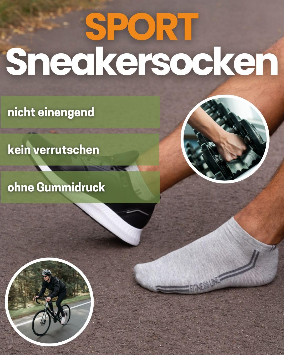 sockenkauf24 12 Paar Herren Sneaker Socken Mehrfarbig Baumwolle