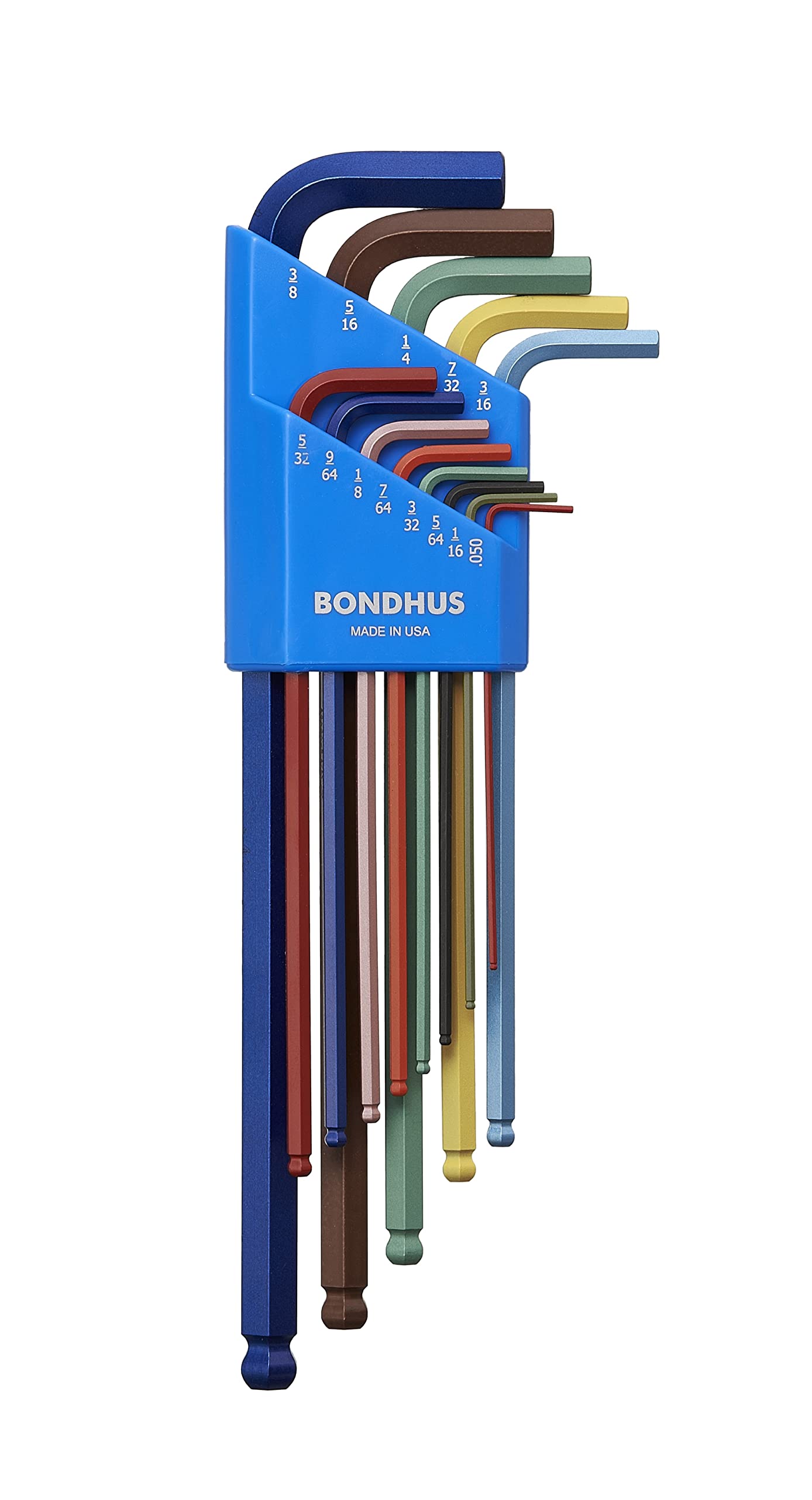 Bondhus L-Schlüssel-Set 13-teilig – Mit Kugelkopf, ColorGuard, Extra Lange Arme