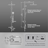 JOHO Shower Slider Rail with Adjustable Shower Holder Bracket Wall Mounted Shower Column 92cm in 304 Stainless Steel Bathroom Shower Set with Shower Head and Shower Hose 150CM(ABS 20x20) - 6