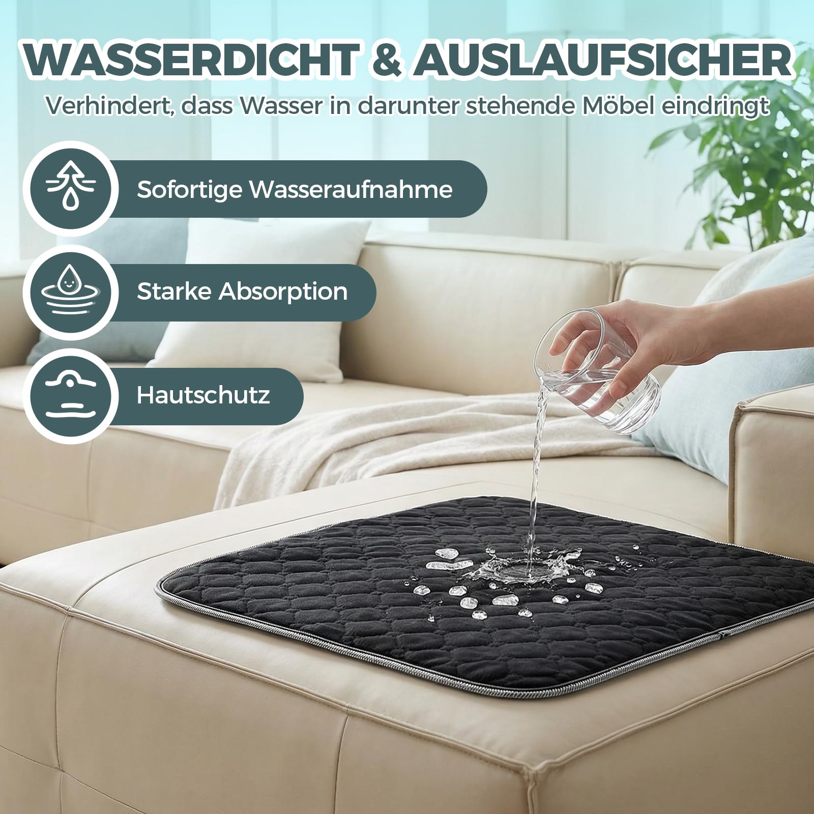 Waschbare Inkontinenz Sitzauflage 50cm Inkontinenzunterlage Waschbar,3 St | teng hong hui Wasserdichte Inkontinenz SitzauflageInkontinenzauflage Waschbar Rutschfester Inkontinenzunterlage für Rollstuhl