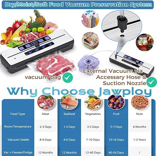 Miniatura 4 de Máquina selladora al vacío, potente sellador de alimentos profesional, diseño compacto, sistema de conservación de alimentos de alta velocidad con