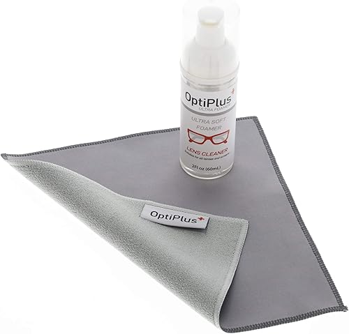 Miniatura 2 de OptiPlus Limpiador de lentes de espuma ultrasuave y paño de microfibra de doble propósito  Limpiador de gafas sin rayas