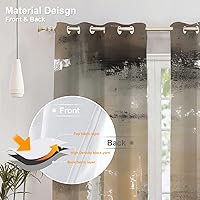 Vista 356 de Cenefas de cocina modernas con patrón de cobre marrón dorado para ventanas, cenefas opacas abstractas de marcas de arañazos y cortinas opacas