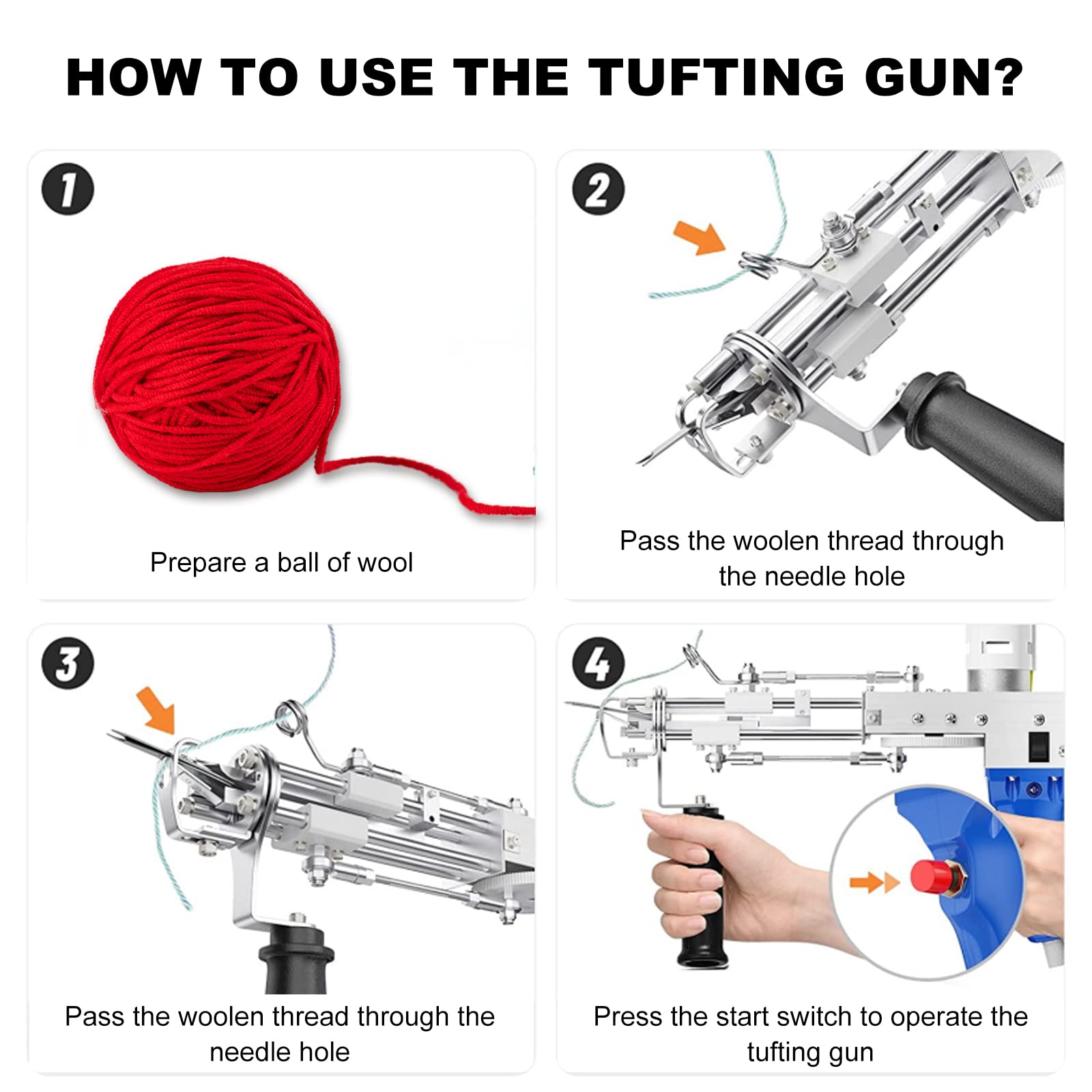 Buy Cut Pile Tufting Gun 2 in 1 Loop Pile Cut Pile Tufting Gun Rug Gun