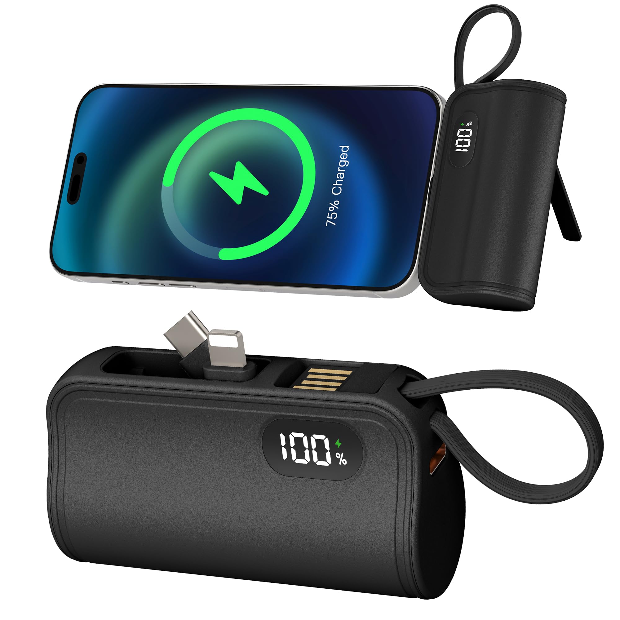 Amazon | モバイルバッテリー 5000mAh 軽量 小型 MFi正規認証