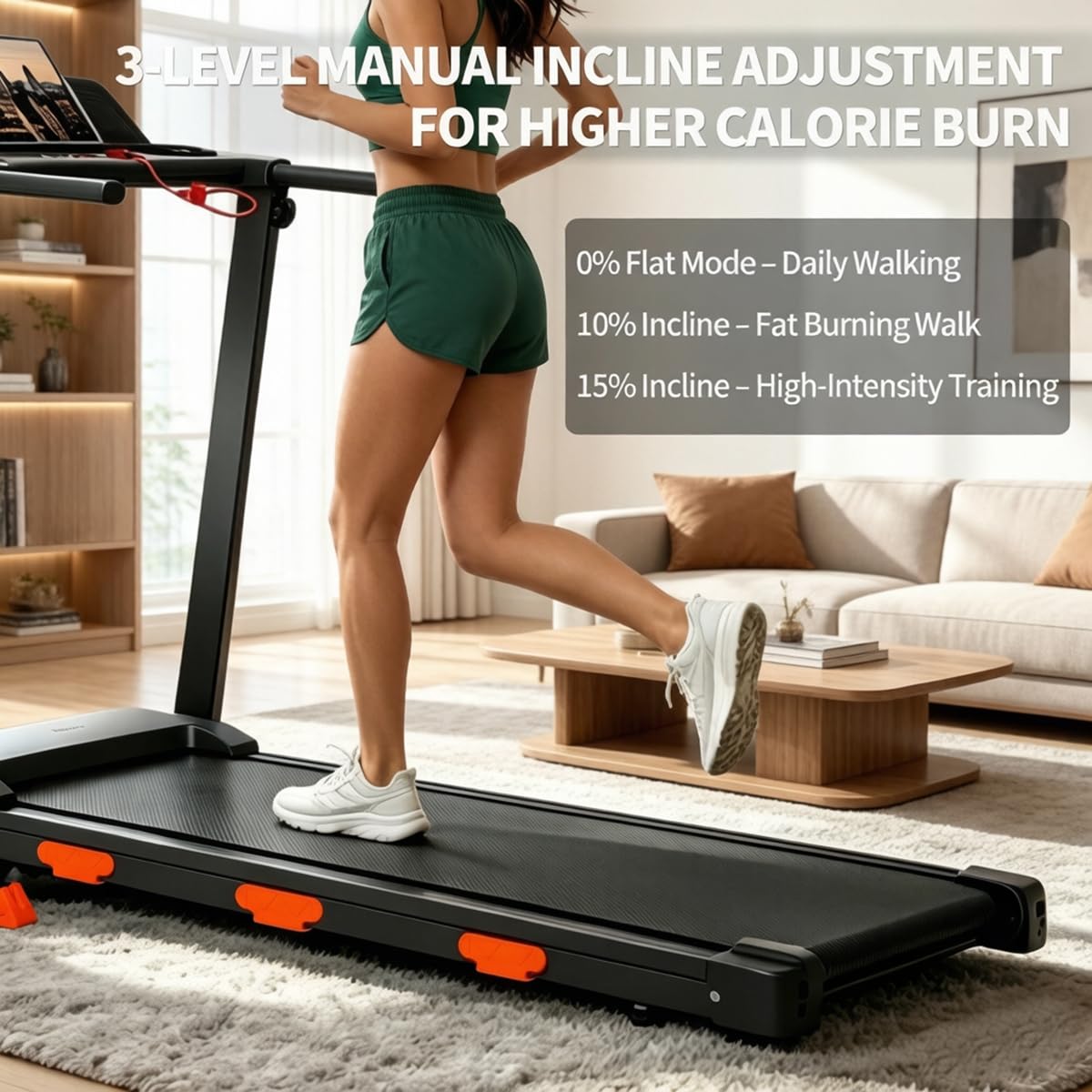 M&Catree Tapis Roulant Pieghevole per Casa, Tapis Roulant Elettrico da Scrivania con Inclinazione 15%, 12km/h, Display LED, Motore Silenzioso 3.0HP, Portata 159 kg