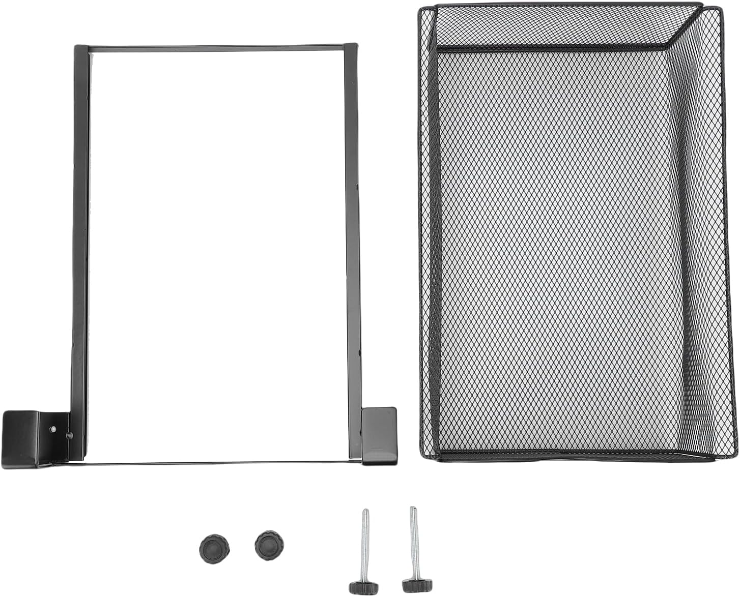Under Desk Drawer, Metal Mesh Slide Out Organizer with Customizable Dividers, Perfect for Office and Kitchen Storage Solutions (Black Small No Compartment)