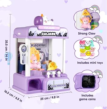 CWLAKON Candy Grabber Süßigkeitenautomat Süßigkeiten Greifautomat Greifer Spielautomat Automat Spender Arcade Greifer Spielautomat Greifarm Vending Claw Machine für Kinder