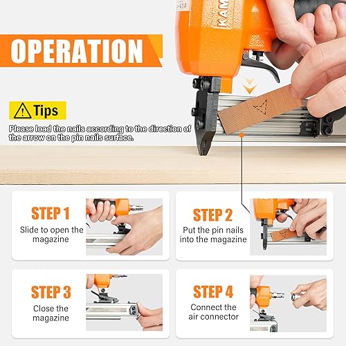 Miniatura 6 de P625 - Kit de clavador neumático sin cabeza de calibre 23 con clavos de pasador de 10,000 × 0.472in, longitud de pierna de 0.472-0.984in para
