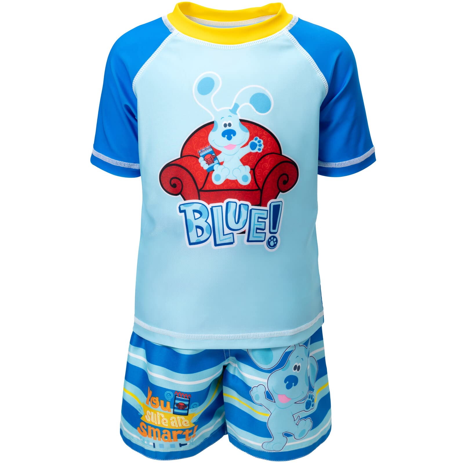 Blue's Clues & You! Chłopcy raglanowy sweter pływacki rash guard kąpielówki niemowlę do malucha, NIEBIESKI, 18 Months