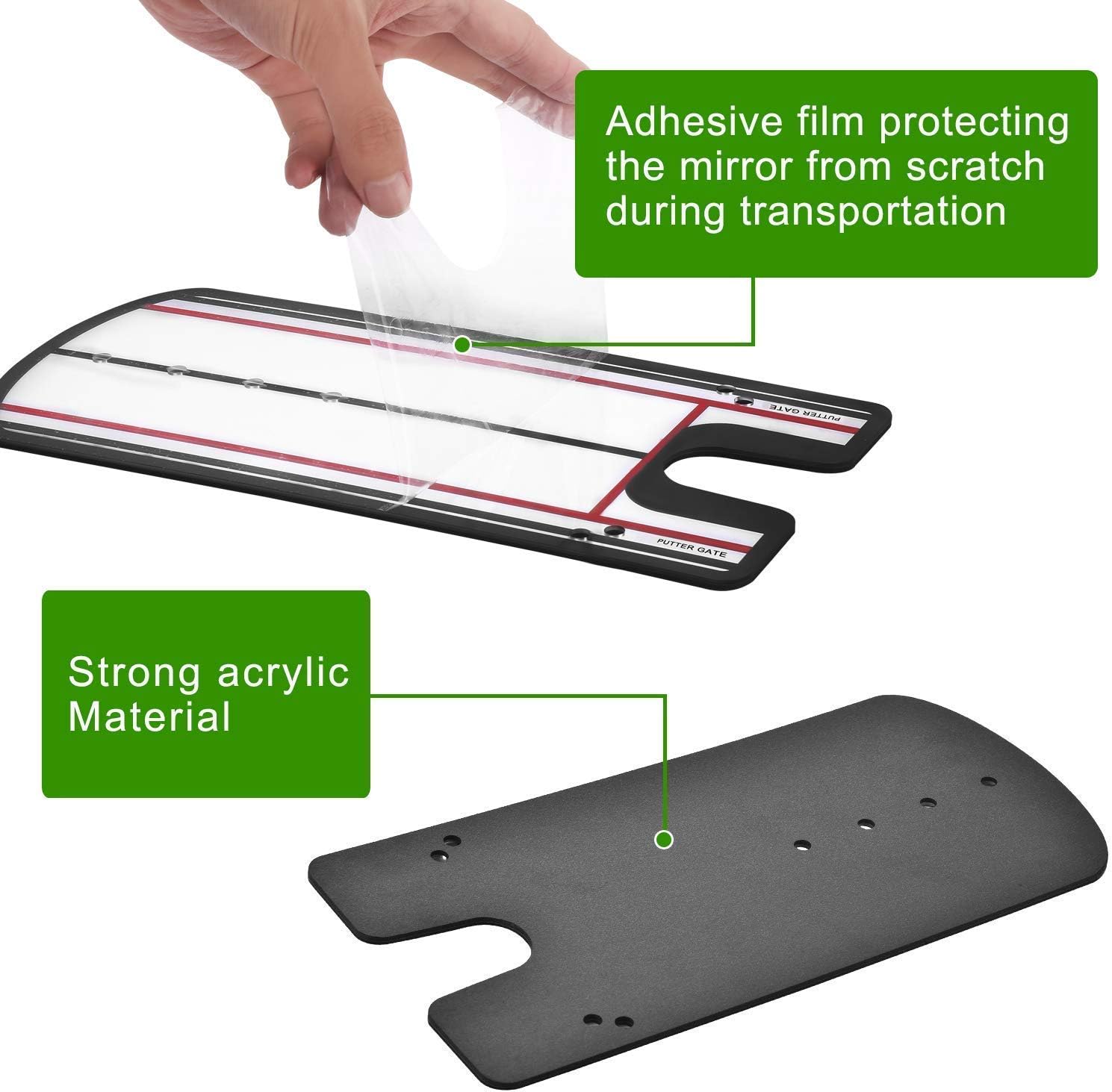 KINGTOP Golf Hole Cup for Practice Putting Green, Fit PGA | LPGA | USGA Regulations, ABS Ivory White, 6" Depth - 2pcs with Golf Putting Alignment Mirror : Sports & Outdoors