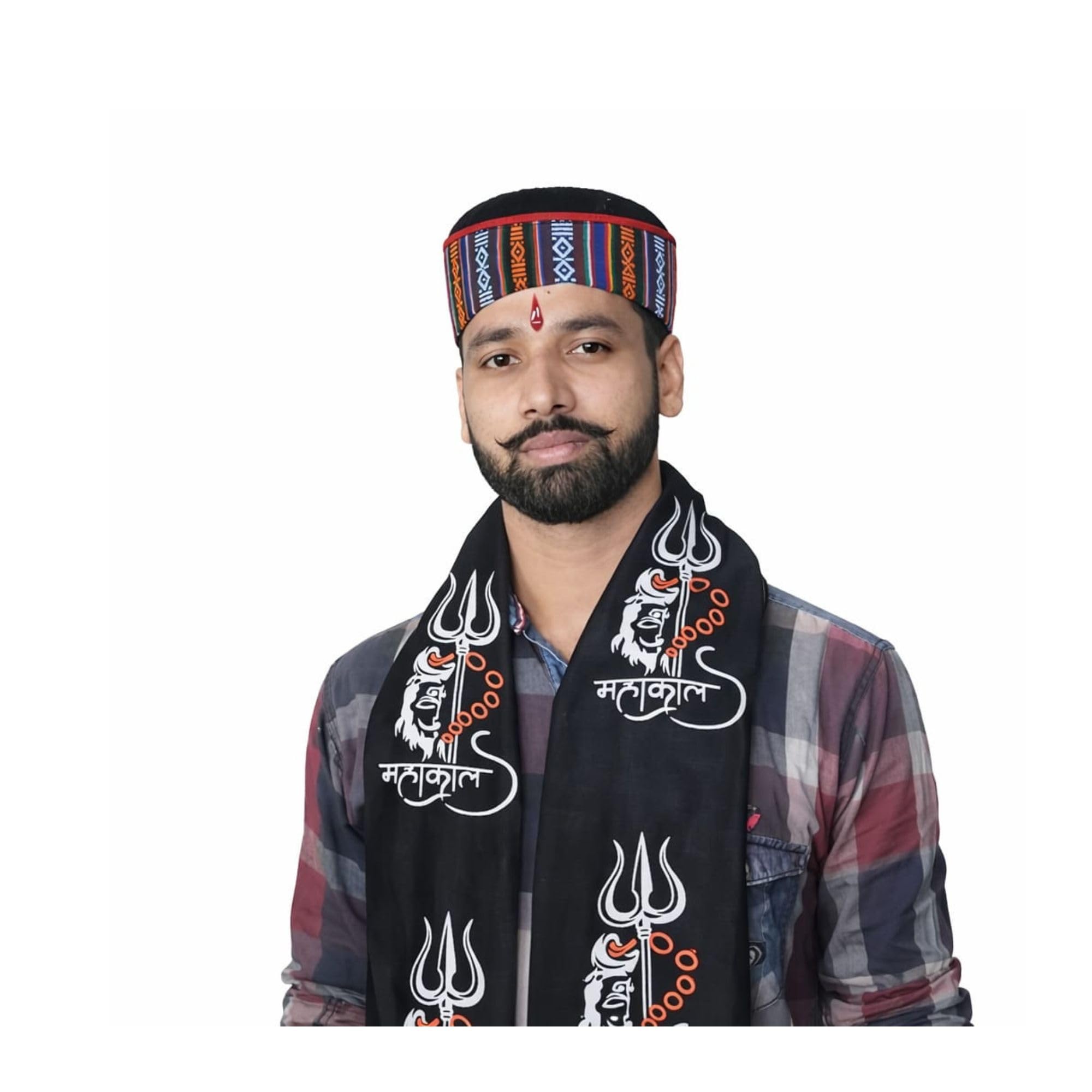 Traditional Black Gamcha with Lord Shiva Design – Mahakal Printed Cotton Religious Scarf for Men & Women | Trishul & Mahadev Symbol Shawl pack of 1-image-10