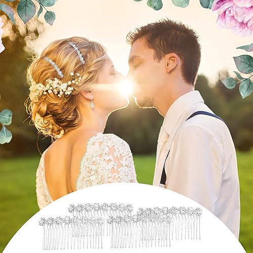 Miniatura 5 de 4 peines para el cabello con diamantes de imitación, piezas de pelo de boda, peine de pelo de novia, peine lateral, pinzas para el cabello,