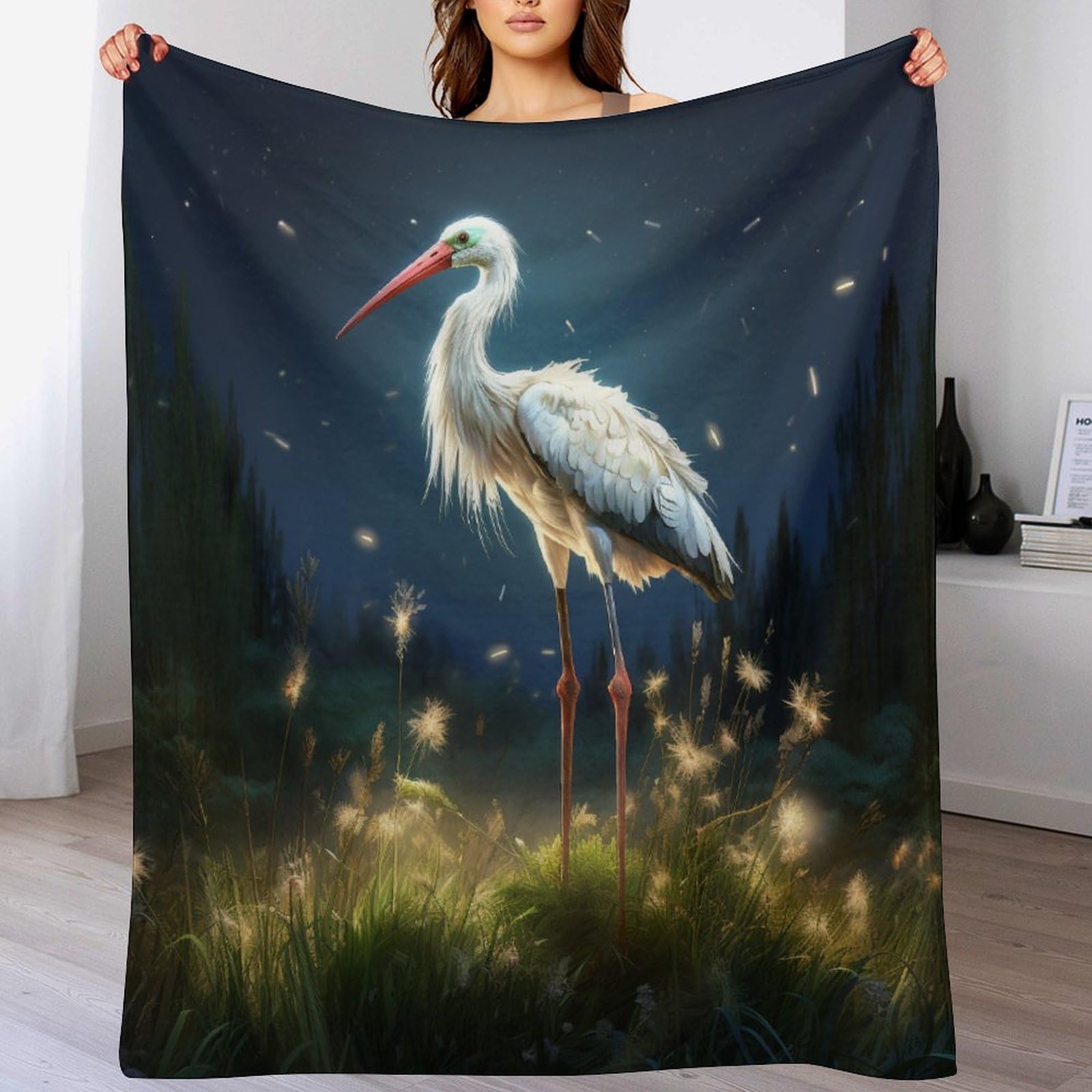 Couverture polaire flannel Cigogne pour des soirées cocooning au chaud sur le canapé