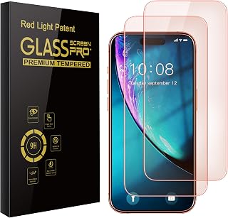 2 Pack Screen Protector for iPhone 17 Pro Max [6.9 inch] with Installation Frame, New Red Light 9H Tempered Glass Screen Protector Upgraded Protection, Anti-Blue Light