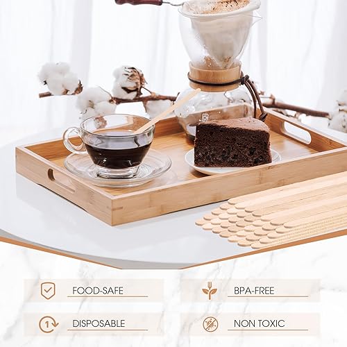 Miniatura 10 de Paquete de 3000 palitos de madera de abedul para café desechables de 7 pulgadas, agitadores de café de madera largos para bebidas, cócteles, bebidas