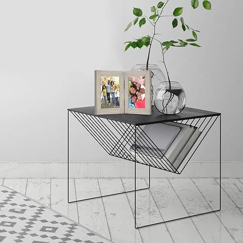 Miniatura 4 de Americanflat Marco de fotos con bisagras de 4 x 6 pulgadas en madera flotante con parte frontal de cristal, se puede utilizar como marcos de fotos