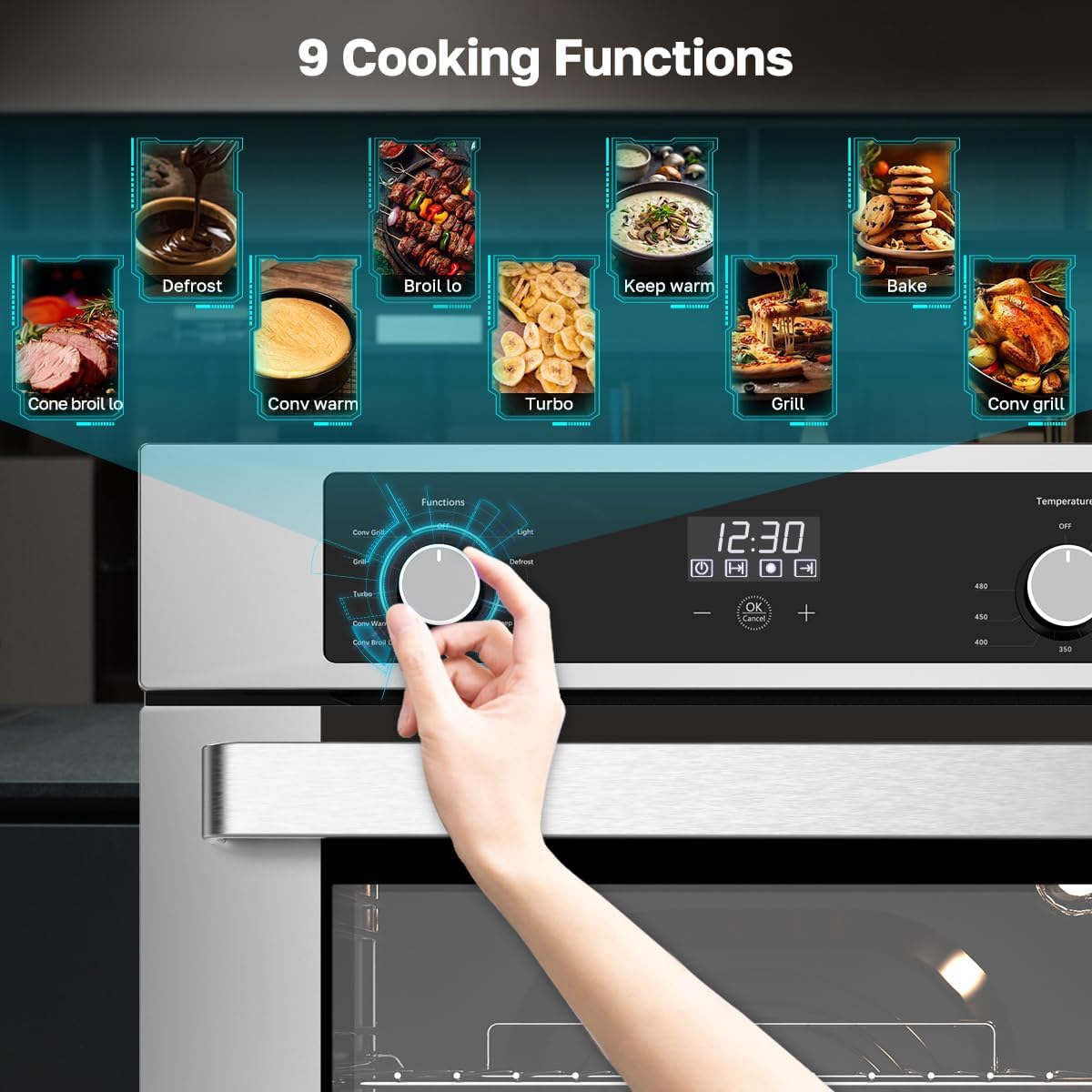 ThermoMate Built-in Oven with 2.6 Cu.ft Capacity + 24 Inch Built-in Microwave Drawer