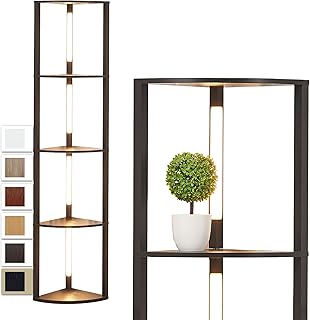 FENLO Fancy Edge - Luxury LED Corner Display Shelves with 3-in-1 Dimmable Technology, Dimmable Floor Lamp with Shelves, Mo...