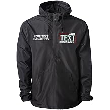 TEEAMORE Custom Embroidered Windbreaker Half-Zip Jacket for Men Women Personalized Embroidery Rain Jacket