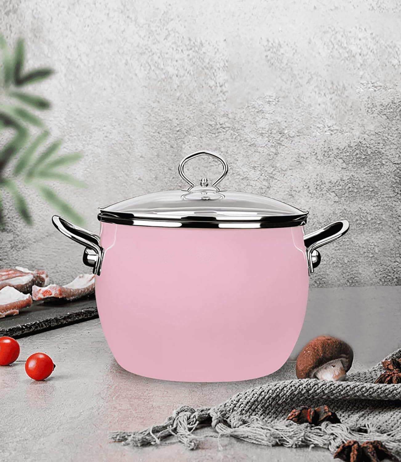 Pentola Antiaderente per Pasta con Coperchio, Pentola Smaltata per Brodo, Stufati E Conserve, Pentola Grande A Fondo Piatto per Piani Cottura A Induzione, Pentola Antiaderente per Green