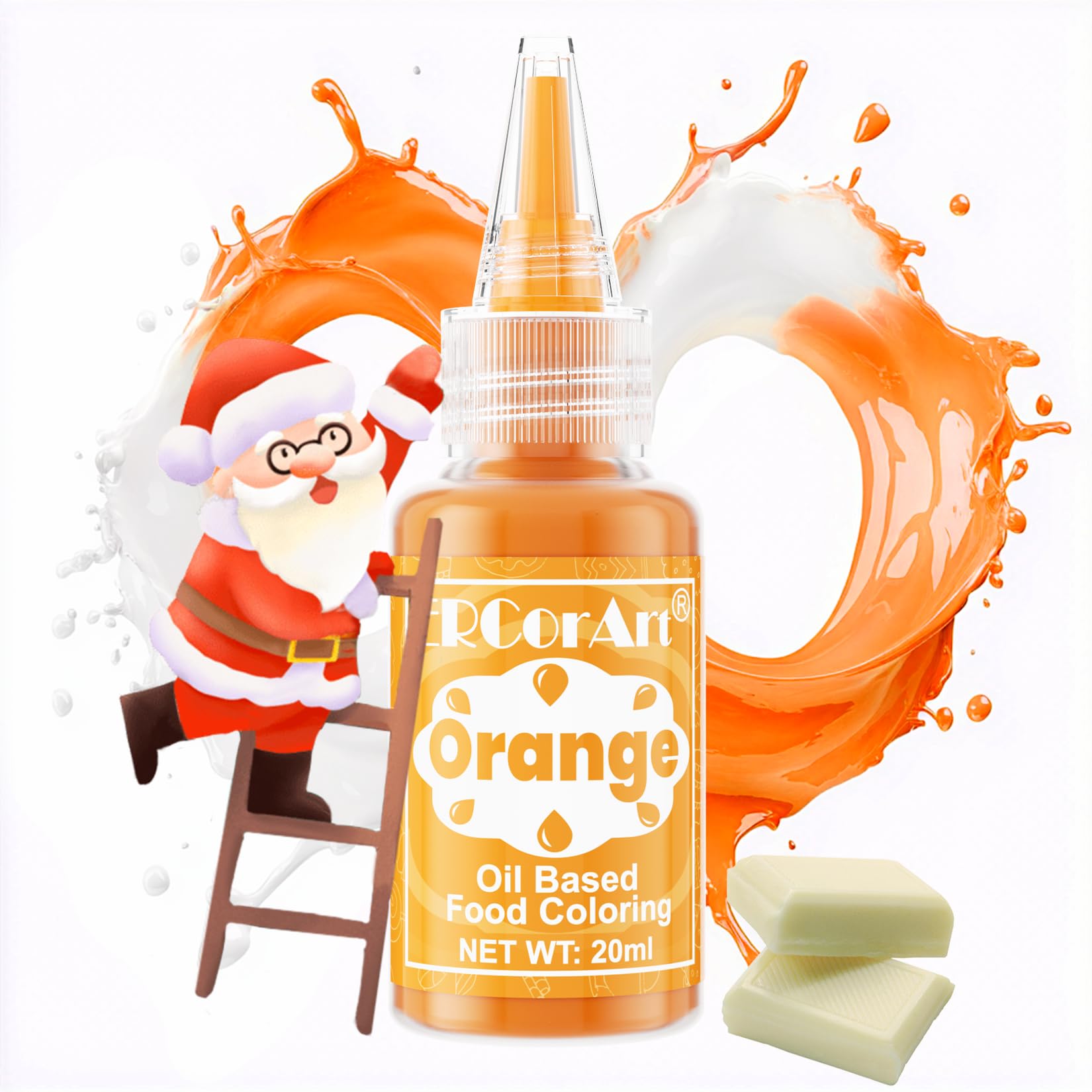 Oil Based Food Coloring for Chocolate - 0.7 Fl.Oz Melting Chocolate Oil Food Coloring, Concentrated Oil Based Food Dye for Cake Decorating, Baking, Candy Melts, Strawberry, Forsting, Icing (Orange)