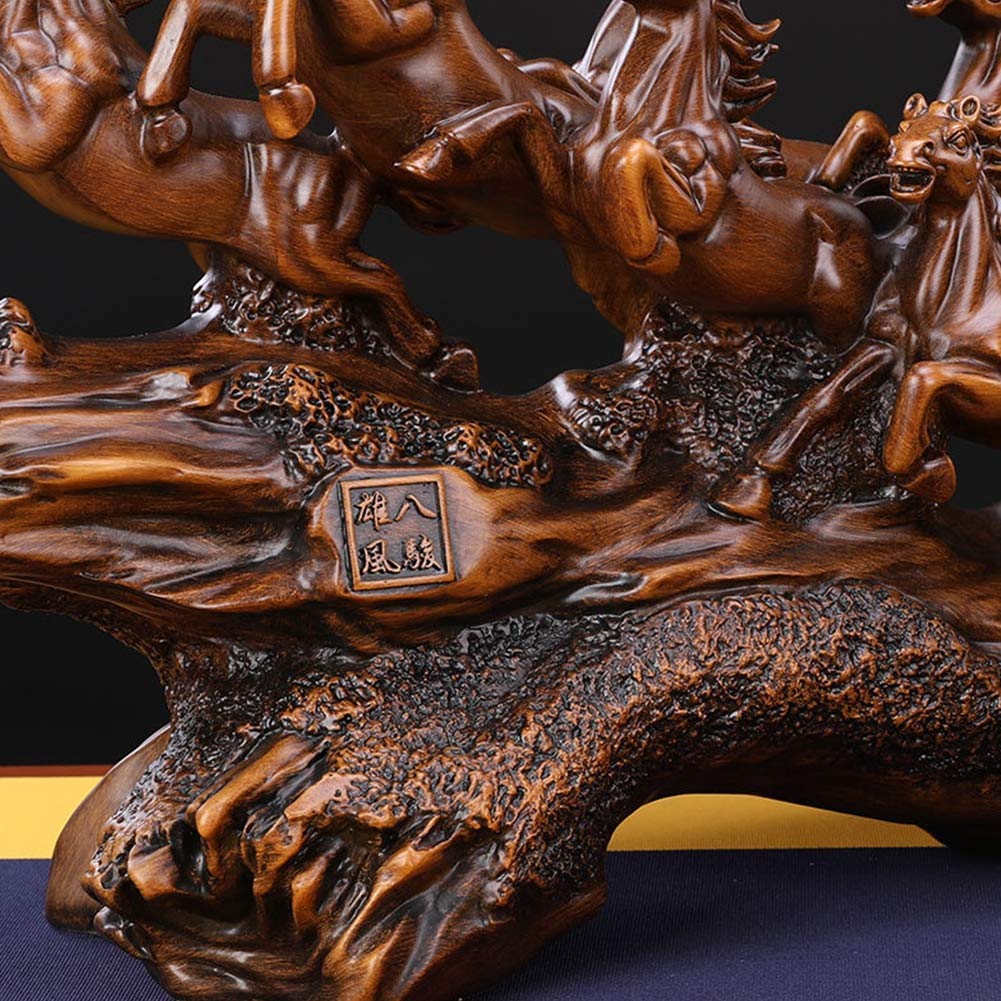 大型木造 荒彫り 『八頭馬 』一刀彫り 開運 縁起置物 重さ4.9kg 大型木造 荒彫り 『八頭馬 』一刀彫り 開運 縁起置物 重さ4.9kg