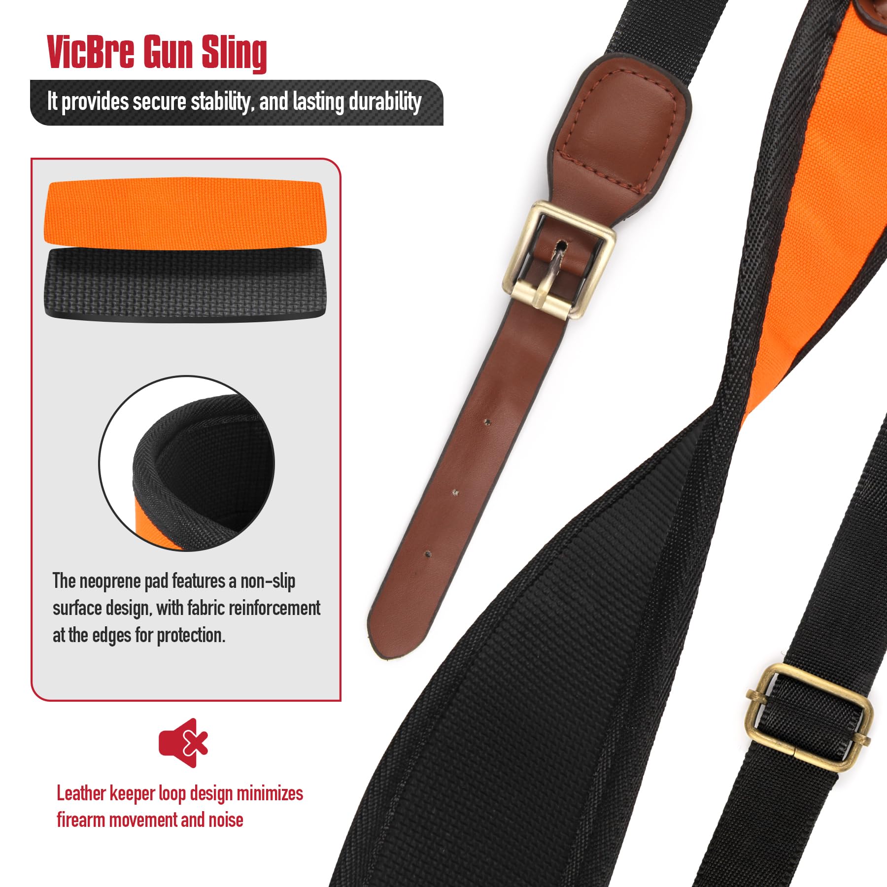 VicBre Tracolla per Fucile Regolabili Fucile a canna liscia con cinghie regolabili in lunghezza e spallacci imbottiti in neoprene antiscivolo per la caccia