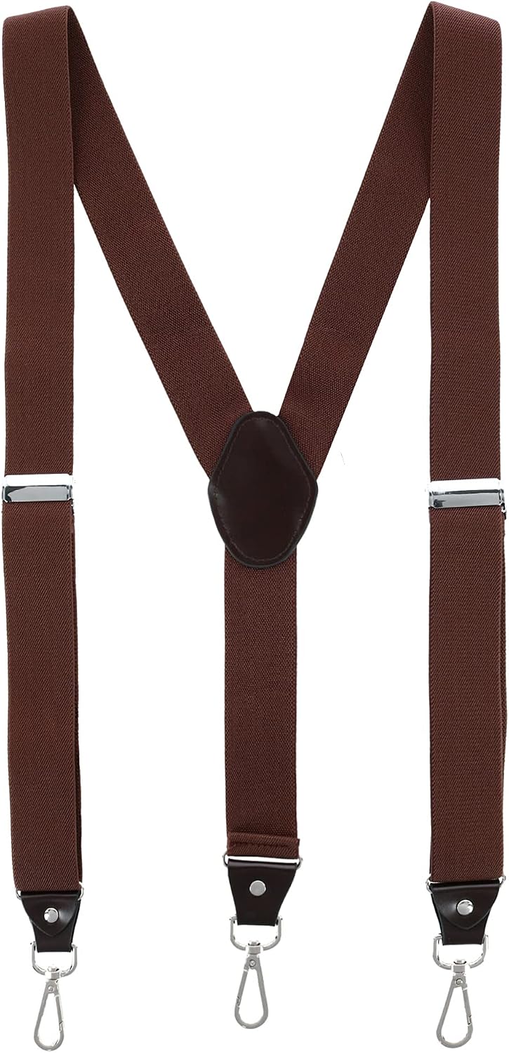 CTM Men's 1.375 Inch Wide Suspender with Drop Tab Swivel Hook Ends