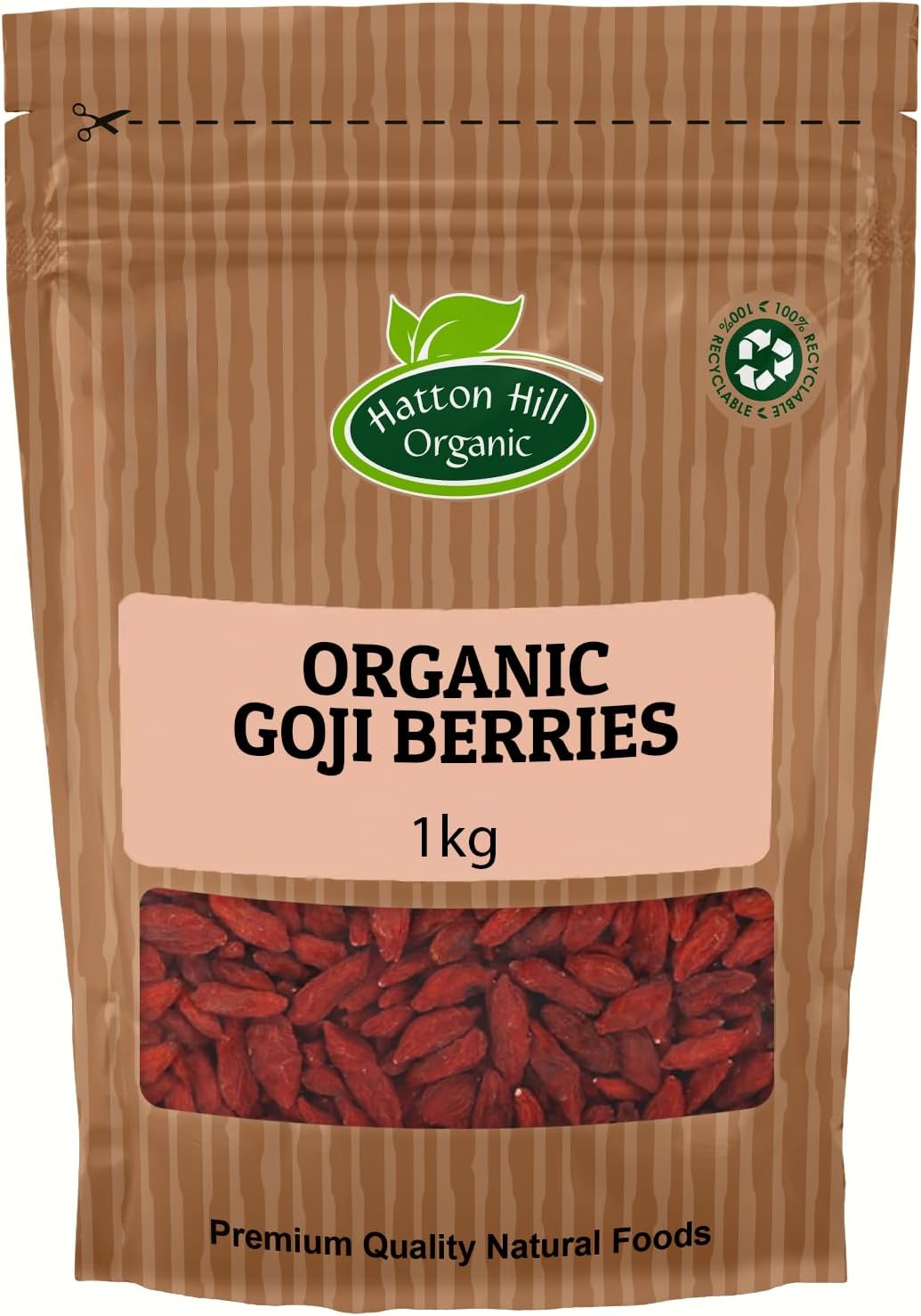 Organic Goji Berries 1kg by Hatton Hill Organic | Nutrient-Packed Superfood for Everyday Wellness