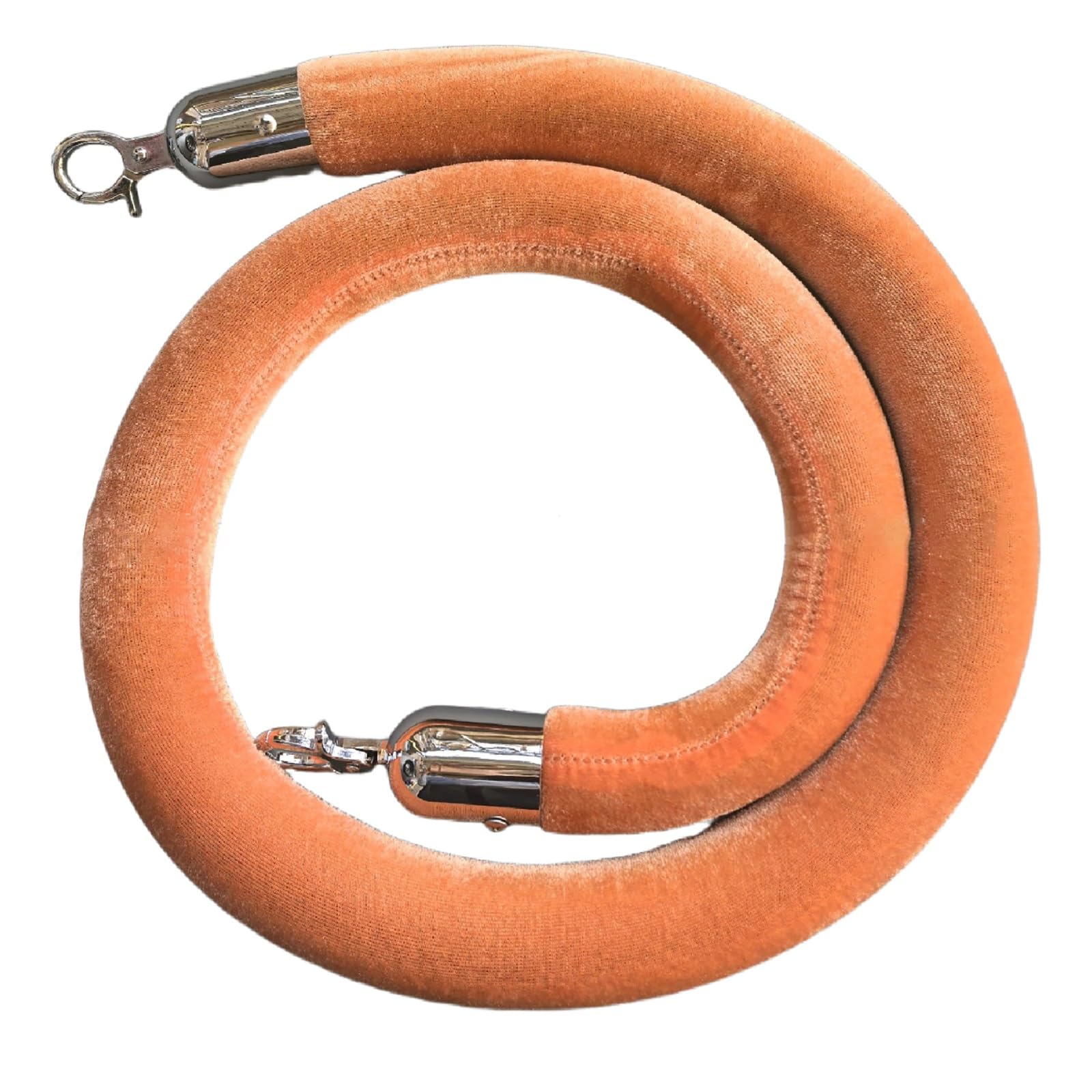 Barrière de contrôle de foule en velours orange modulable de 0,6 à 3,7 m