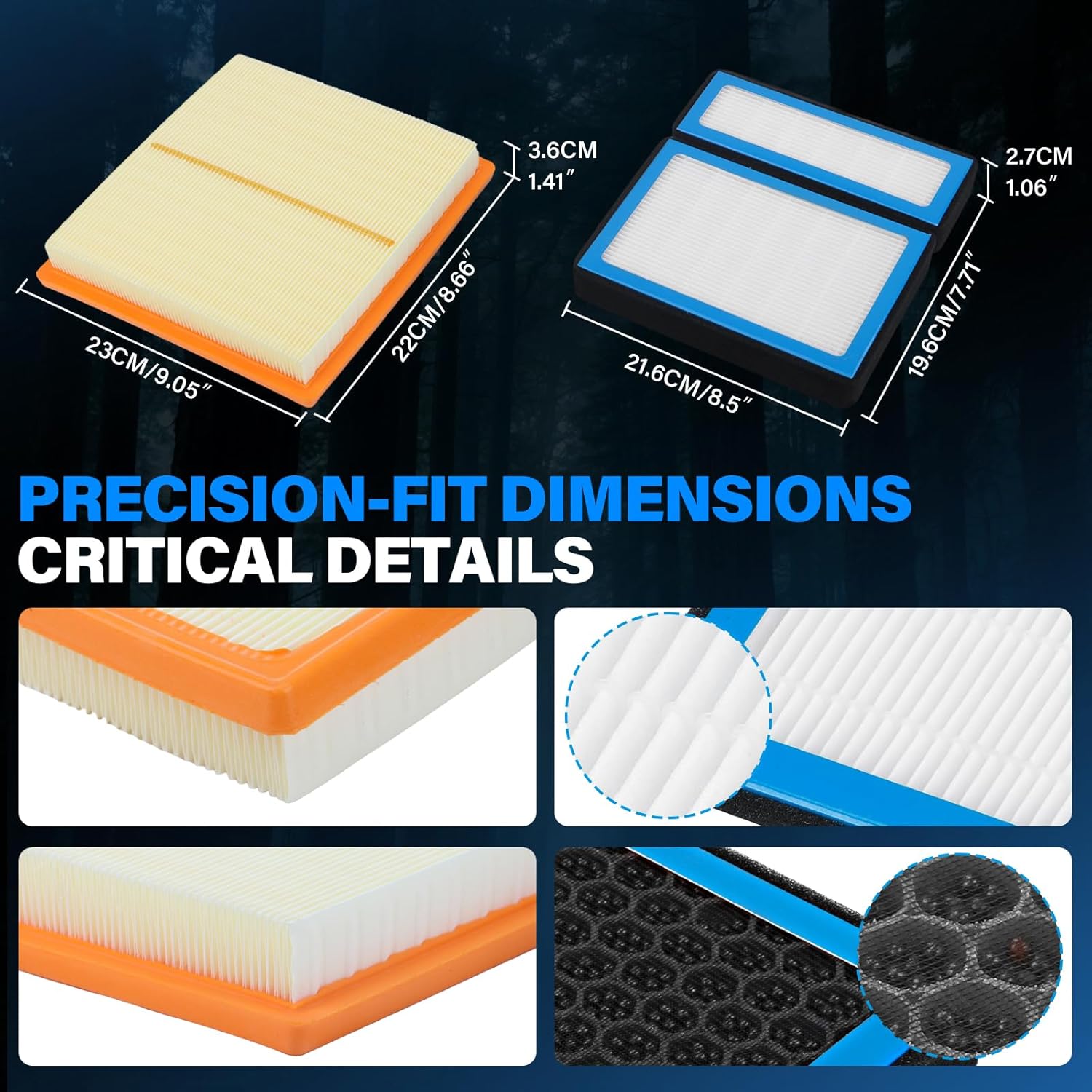 Engine & Cabin Air Filter Kit Compatible with Subaru Ascent 2019-2025, Crosstrek 2018-2023, Impreza 2017-2023, Legacy Outback 2020-2025, Replaces CA12295 CF12436 Maintenance Set
