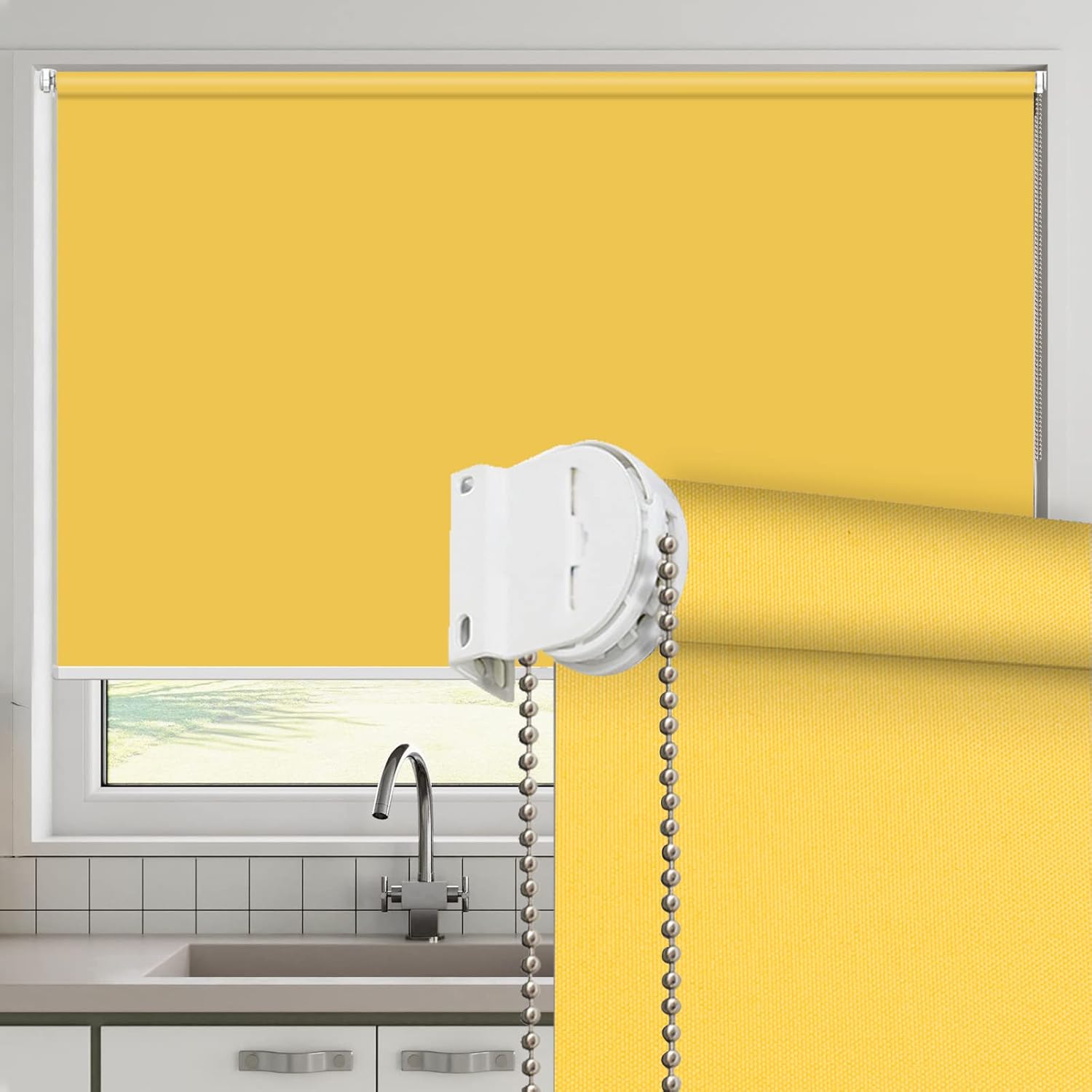 Made to Order 100 Blackout Yellow Window Roller Shades