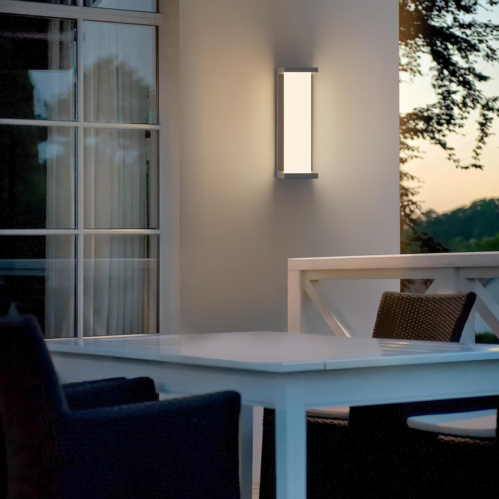 36W LED Lampada da parete per esterni, 3000K Lampada da parete quadrata, 3500lm, IP65 Impermeabile Applique da parete per esterni e interni, balcone, patio. Antracite