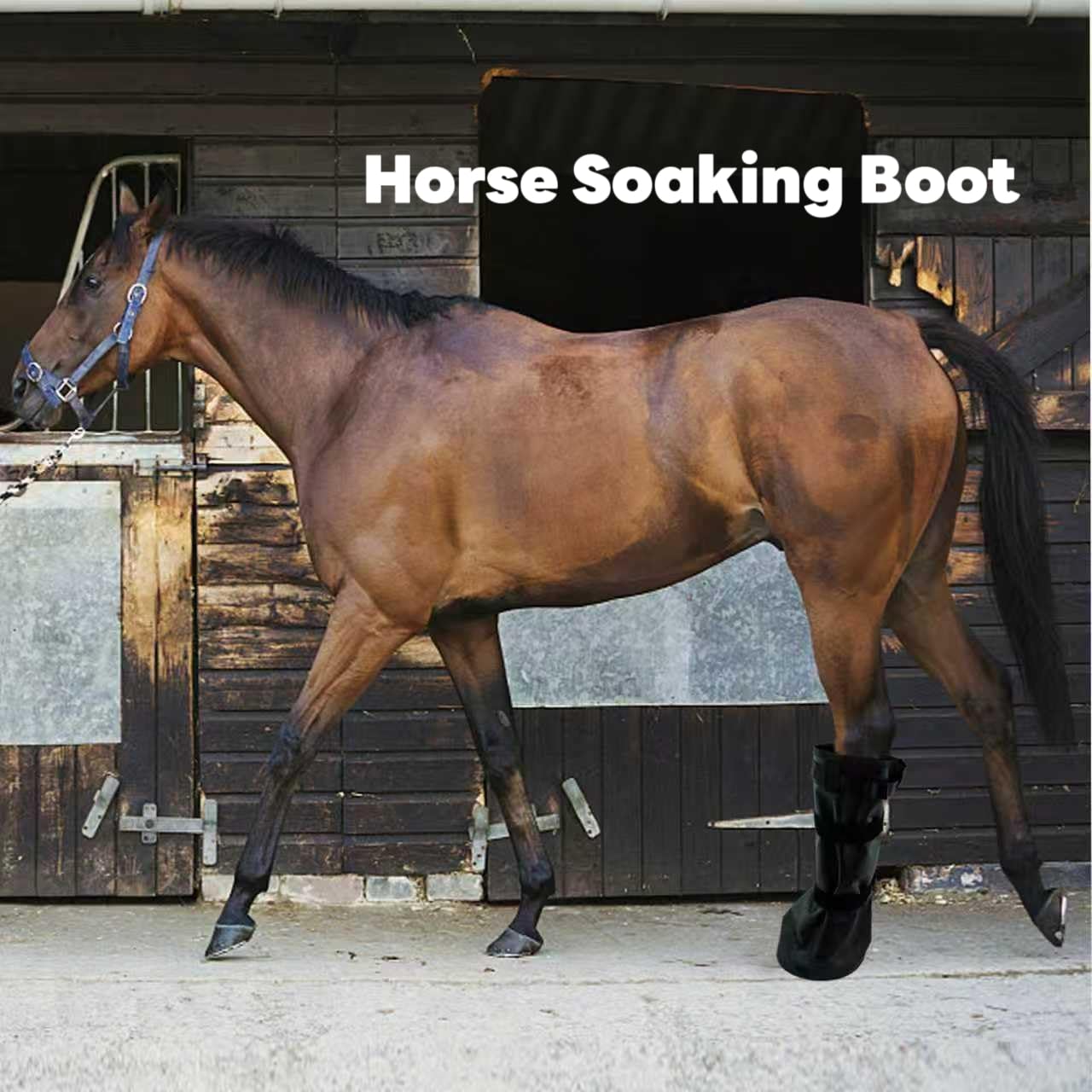 GARFTAI Horse Soaking Boot Equine Hoof Soaking Bag Easy use Soaker Bag for Treating Common Hoof Ailments Horse Leg Care ice Treatment Bucket with Quick fix Switch and EVA pad (Black) - image 6