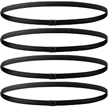 4 Pack Sports Headbands for Men Boys Women, Non-Slip Elastic Sweat Hair Bands, Adjustable Thin Black Hairband for Football Running Yoga Gym