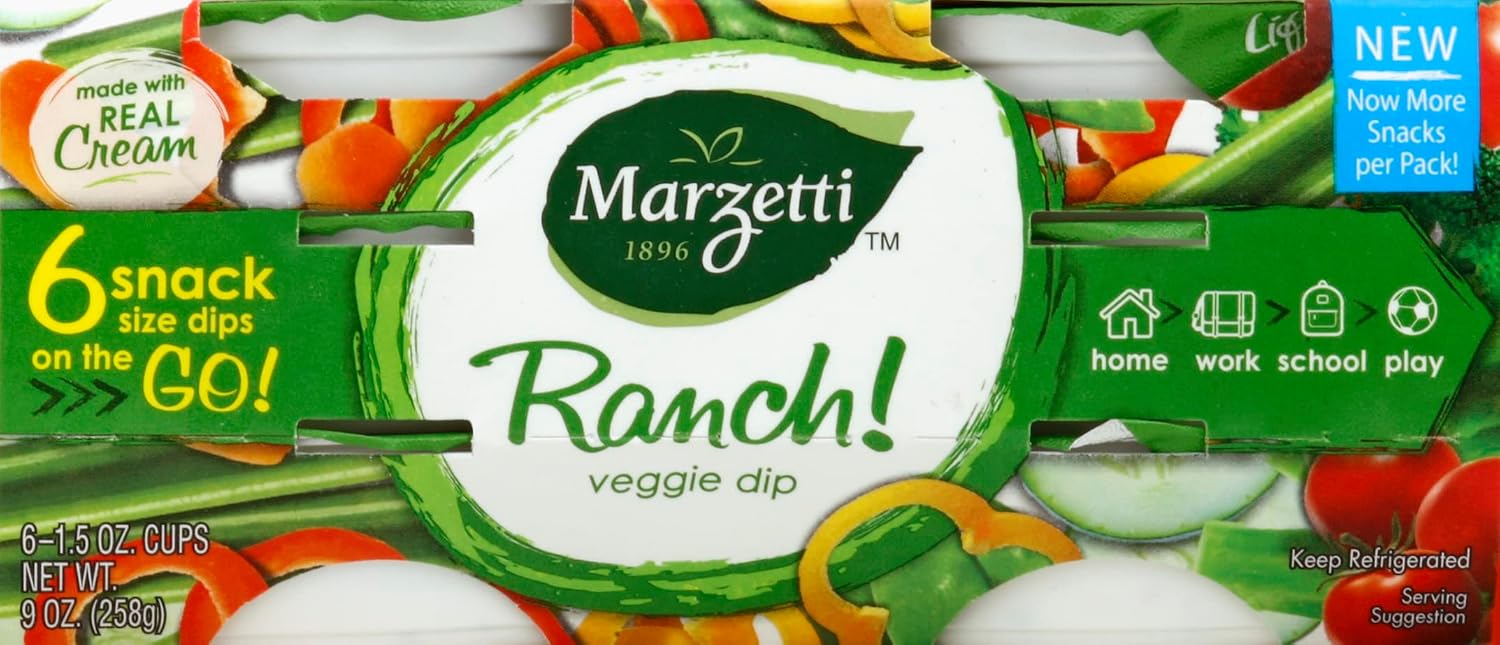 Amazon.com: Marzetti Vegetable Ranch Dip Cup, 6 pack 1.5 oz : Grocery ...