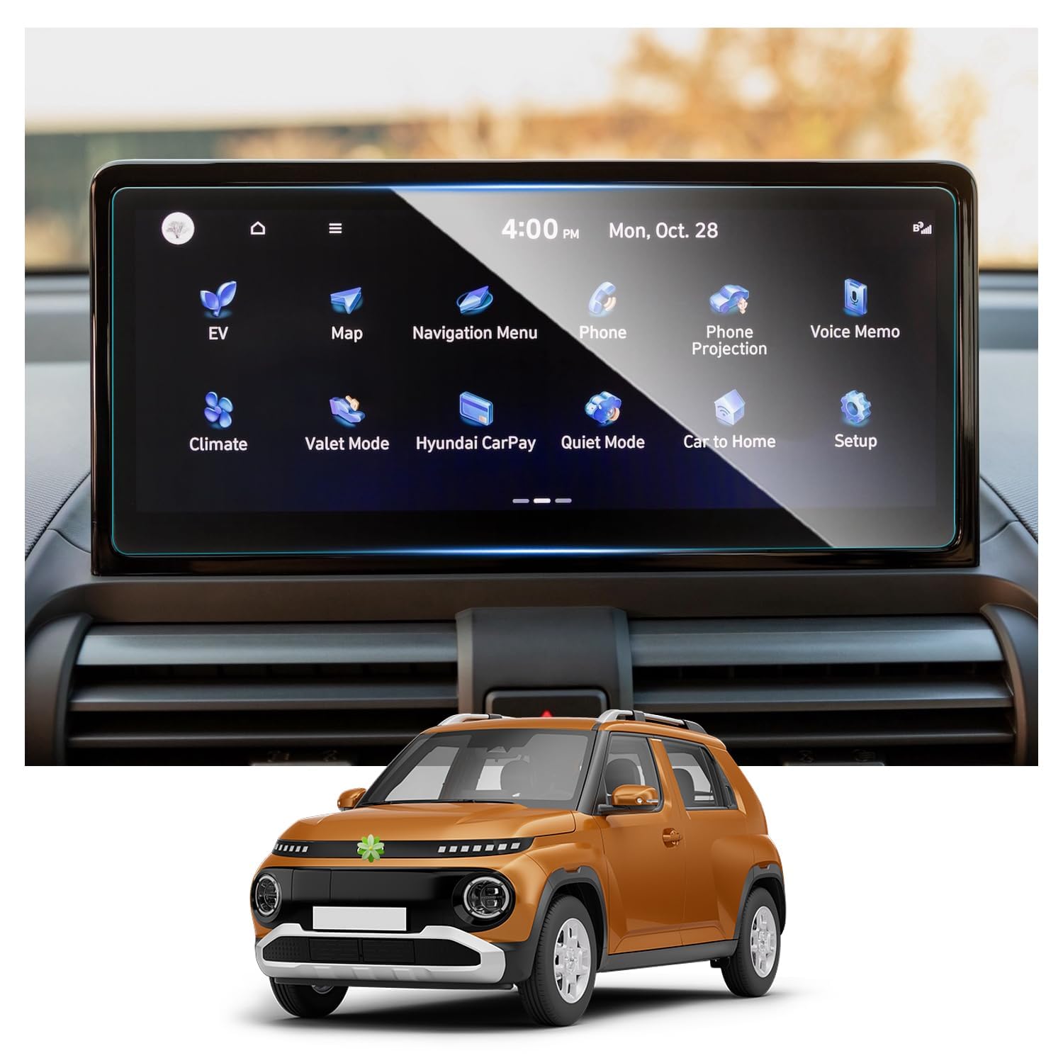 Film de Protection d'Écran Navigation pour Hyundai Inster 2025 2026 Verre 9H