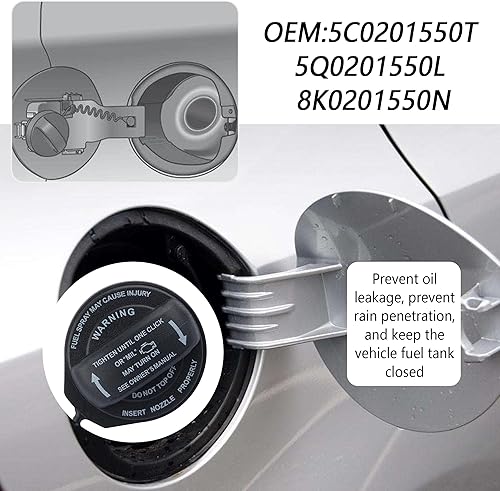 Miniatura 5 de Tapa de combustible para automóvil, repuesto de tapa de gasolina duradera OEM # GT261 19207873 para sellar firmemente el tanque de combustible, tapa