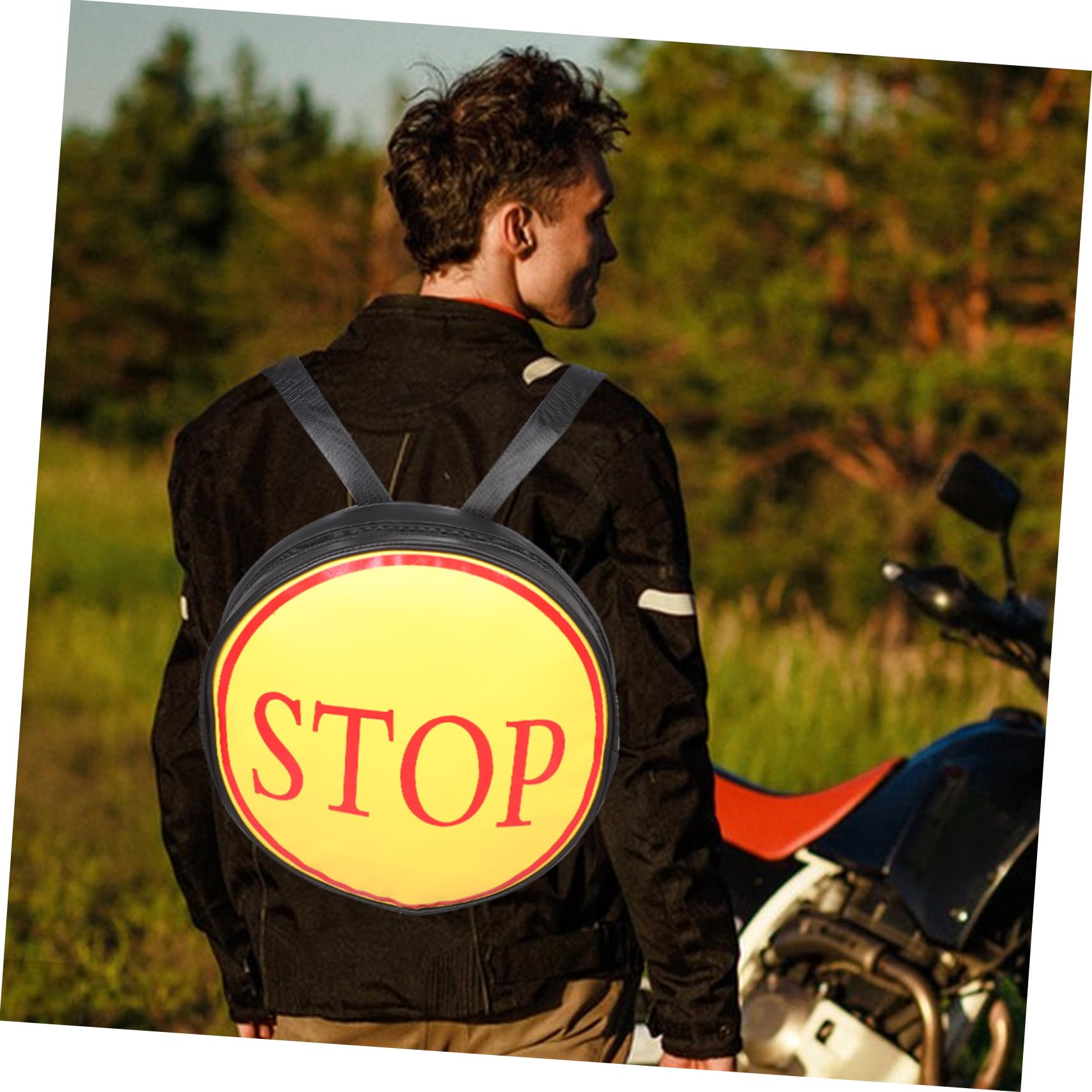 PRETYZOOM Zaino per Moto in Pu, Spallacci Ergonomici e Dettagli Riflettenti, per Viaggi Lunghi e Uso Quotidiano