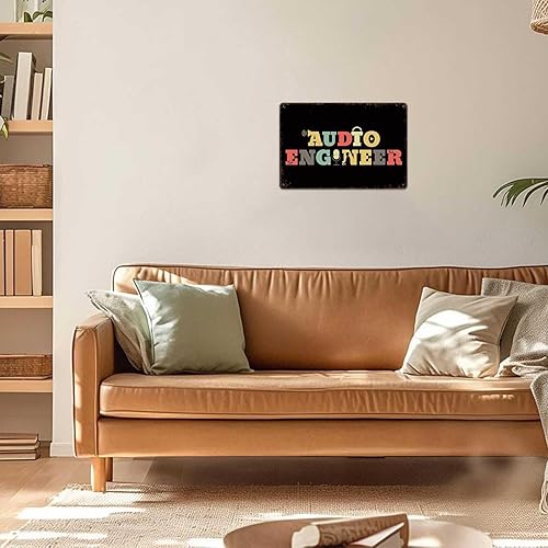 Miniatura 5 de Letreros de metal vintage retro con sonido de ingeniero de audio divertido cartel de hojalata arte de pared para el hogar, habitación, oficina,