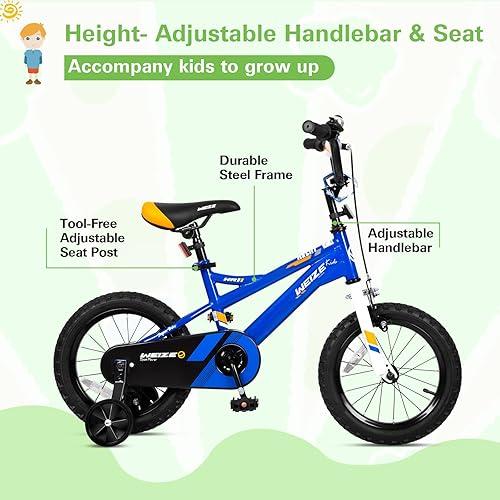 Miniatura 8 de WEIZE Kids Bike, 14 16 20Inch Children Bicycle for Boys Girls Ages 3-12 Years Old, Rider Height 35-62 Inch, Coaster Brake, Multiple Color Options
