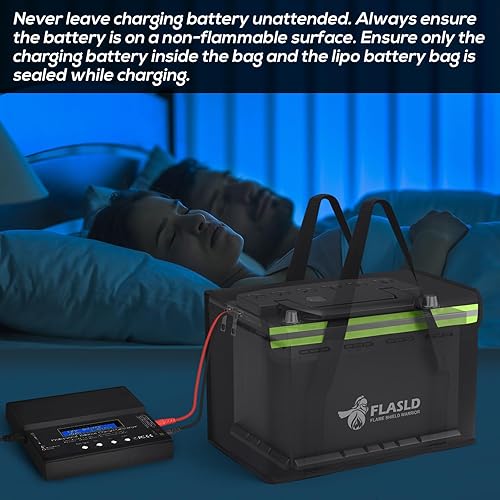 Miniatura 6 de FLASLD Large Fireproof Lipo Bag for 100Ah Lithium Battery Storage and Charging, 14 x 7.8 x 9.5in Waterproof Box for Documents and Valuables